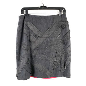 Vintage Stiletto Womens Size 8 Bandage Layered Mini Skirt Charcoal Black Stretch